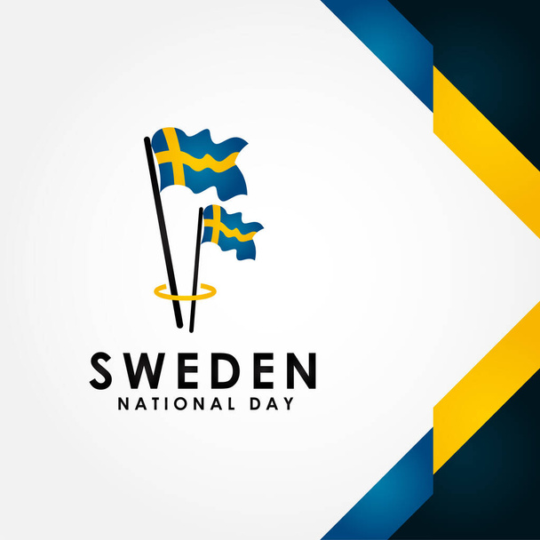 День незалежності Швеції Вектор Дизайн Ілюстрація для святкування моментів - Вектор, зображення
