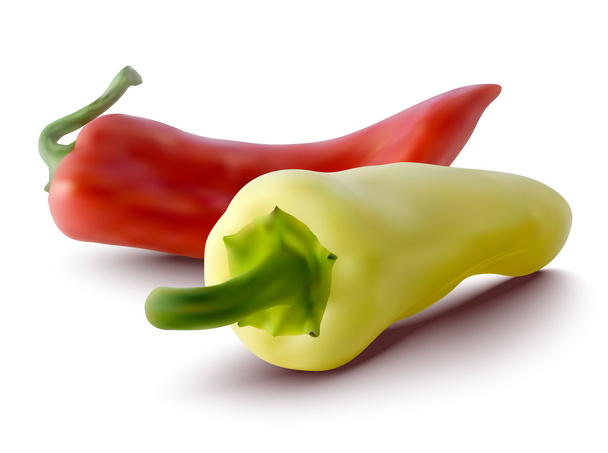 vector red and yellow peppers - Vector, Image