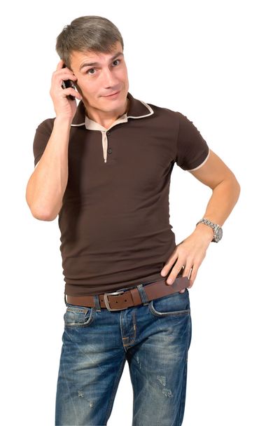Man talking on cell phone. - Foto, afbeelding