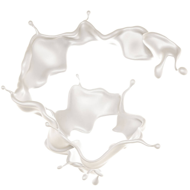 A splash of milk. 3d rendering, 3d illustration. - Φωτογραφία, εικόνα