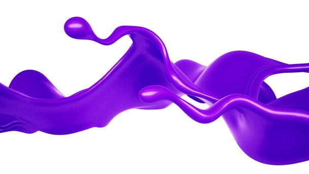 A splash of purple paint. 3d rendering, 3d illustration. - Photo, image