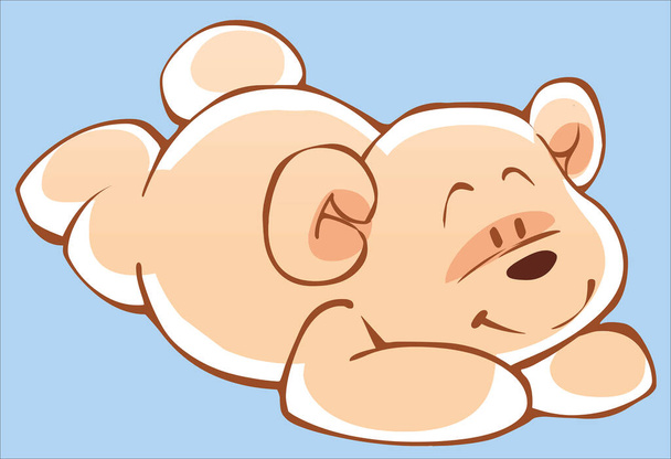 Roztomilý kreslený medvídek ležící na břiše - Vektor, obrázek