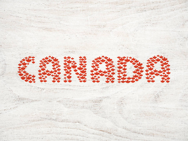 Canada Day. Beautiful greeting card. Close-up, view from above. National holiday concept. Congratulations for family, relatives, friends and colleagues - Foto, immagini