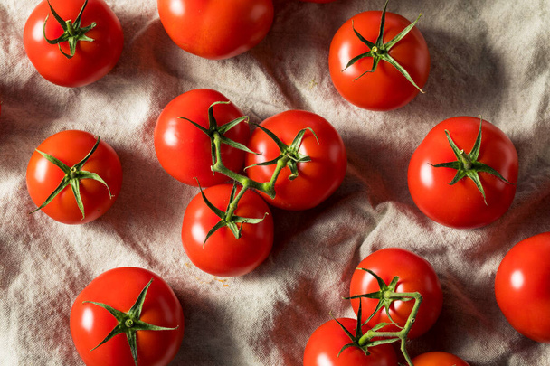 Raw Organic Vine Ripe Red Tomatoes in a Bunch - Fotó, kép