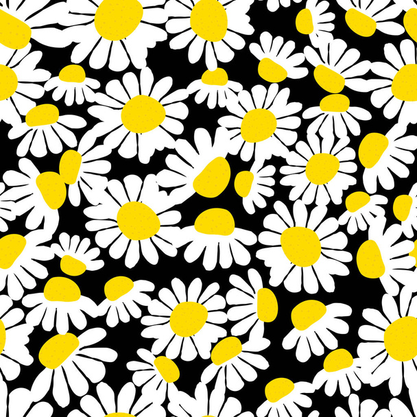 Floral seamless pattern with beautiful flowers, hand-drawing. Vector illustration. - Vector, Image
