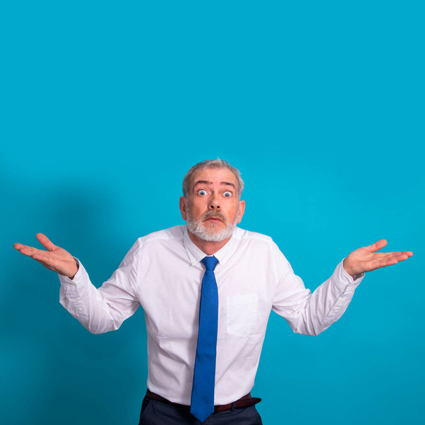 adult business man isolated on color background - Foto, Imagem