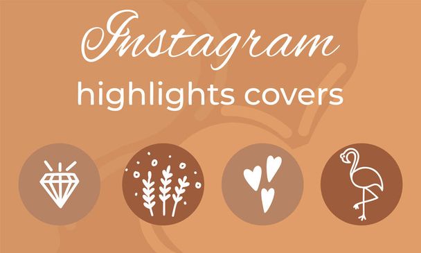 Instagram Highlights copre storie. Moda carino set insta. Per cornice stile blogger. Linea di icone floreali. Copertine minime
. - Vettoriali, immagini