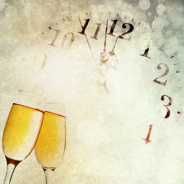 New Year's with champagne glasses - Photo, Image