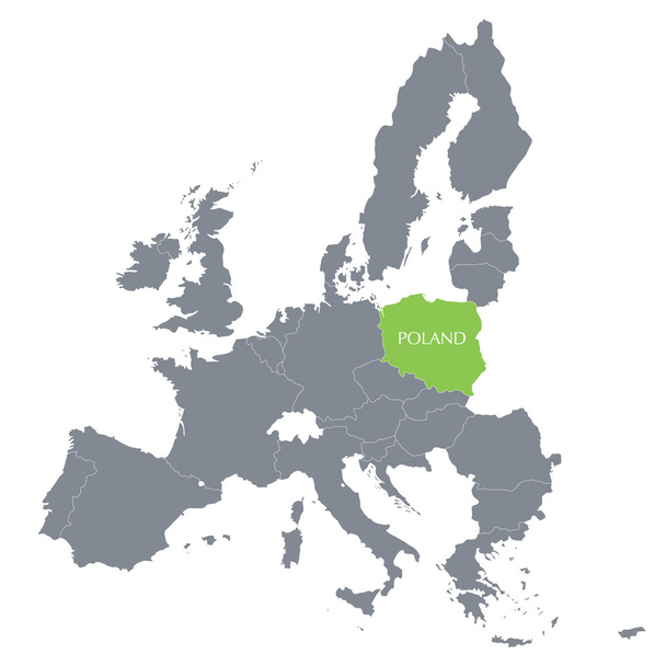 Avrupa Birliği'nin harita Polonya göstergesi ile - Vektör, Görsel