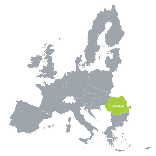 mapy Unii Europejskiej ze wskazaniem Rumunii - Wektor, obraz