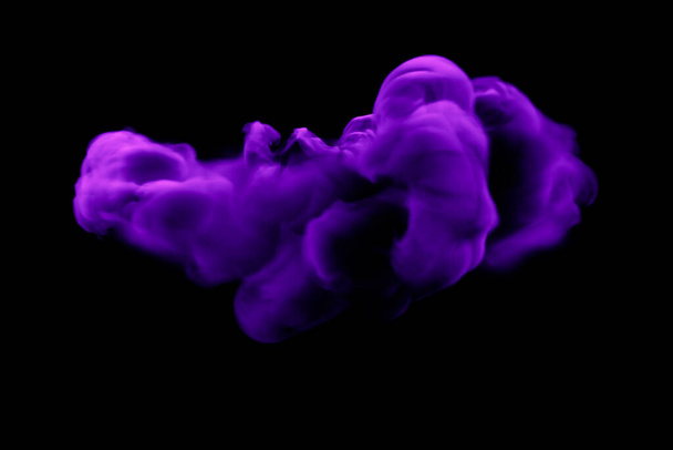 Purple smoke on a black background .3d rendering, 3d illustration. - Фото, зображення