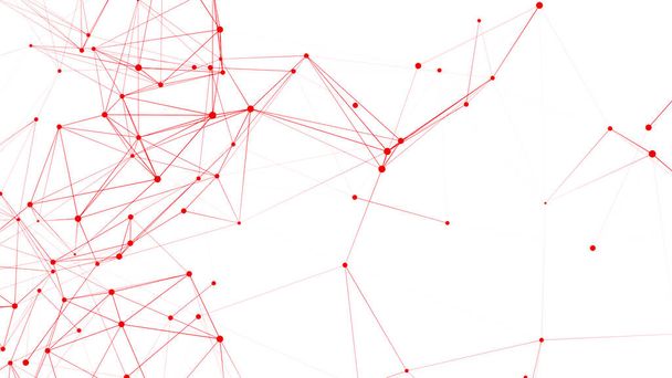 Fondo blanco poligonal con puntos y líneas de conexión. Estructura de conexión de red. Plexo efecto 3d renderizado - Foto, imagen