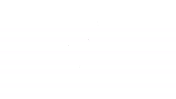 Μαύρη γραμμή Ιατρικό μπουκάλι με σπρέι ακροφυσίου για τη θεραπεία ασθενειών της μύτης και του λαιμού εικονίδιο που απομονώνονται σε λευκό φόντο. 4K Γραφική κίνηση κίνησης βίντεο - Πλάνα, βίντεο