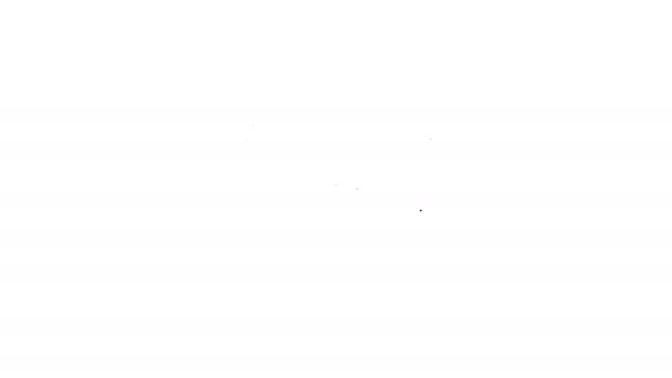 Musta viiva Sekuntikello kuvake eristetty valkoisella taustalla. Ajastinmerkki. Kronometrin merkki. 4K Video motion graafinen animaatio - Materiaali, video