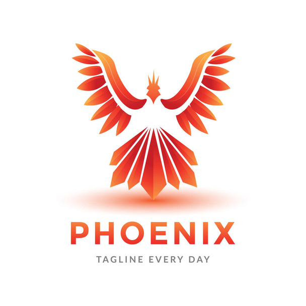 Diseño abstracto del logo de phoenix
 - Vector, Imagen