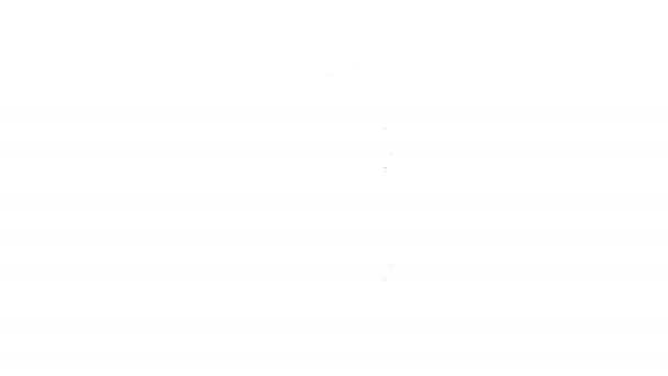 Icona Aqualung linea nera isolata su sfondo bianco. Serbatoio di ossigeno per subacquei. Attrezzature subacquee. Sport estremi. Attrezzature sportive. Animazione grafica 4K Video motion - Filmati, video