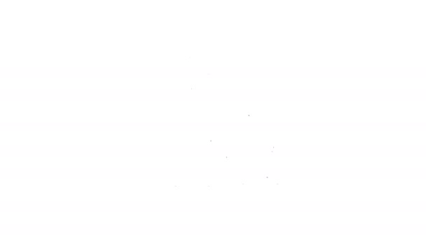 Černá čára Kolečkové brusle ikona izolované na bílém pozadí. Grafická animace pohybu videa 4K - Záběry, video