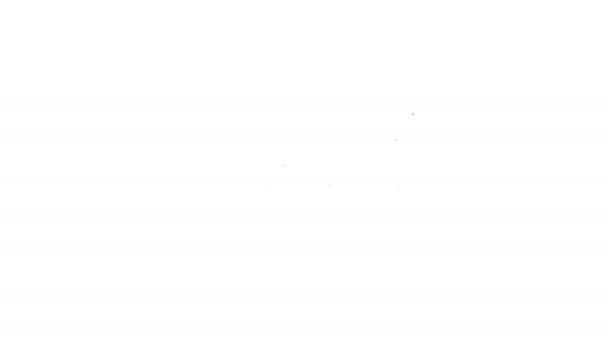Μαύρη γραμμή Hang εικονίδιο ανεμόπτερο απομονώνονται σε λευκό φόντο. Ακραίο άθλημα. 4K Γραφική κίνηση κίνησης βίντεο - Πλάνα, βίντεο