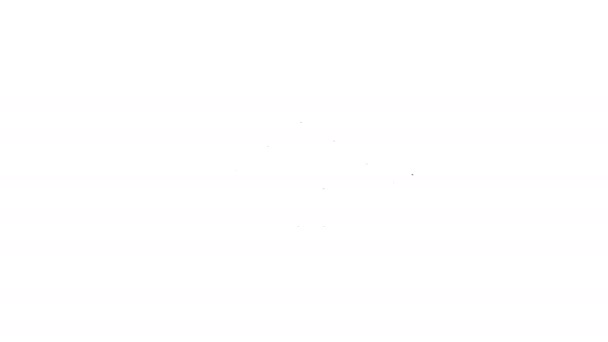 Schwarze Linie Drachenflieger Symbol isoliert auf weißem Hintergrund. Extremsport. 4K Video Motion Grafik Animation - Filmmaterial, Video