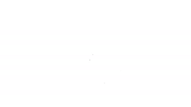 Capacete de linha preta ícone isolado no fundo branco. Desporto extremo. Equipamento desportivo. Animação gráfica em movimento de vídeo 4K
 - Filmagem, Vídeo