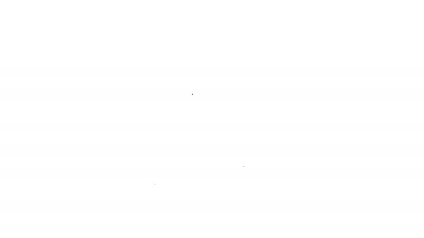 Schwarze Linie Krug Glas mit Wasser-Symbol isoliert auf weißem Hintergrund. Wasserkocher für Wasser vorhanden. Glaskaraffe mit Trinkwasser. 4K Video Motion Grafik Animation - Filmmaterial, Video