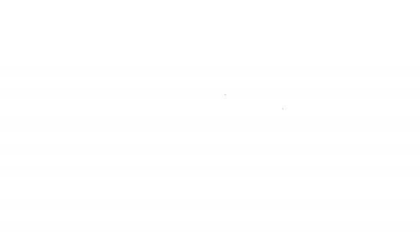 Linha preta Borracha ou ícone de borracha isolado no fundo branco. Animação gráfica em movimento de vídeo 4K - Filmagem, Vídeo
