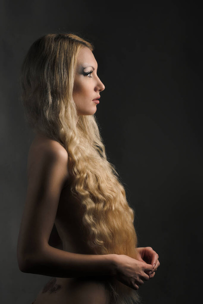 Beautiful long-haired woman - Foto, Imagem