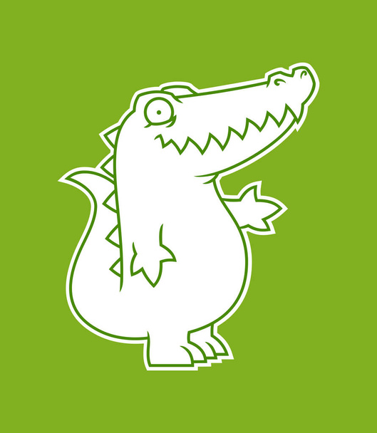 Alligator- of krokodillensilhouet uitgesneden sticker - Vector, afbeelding