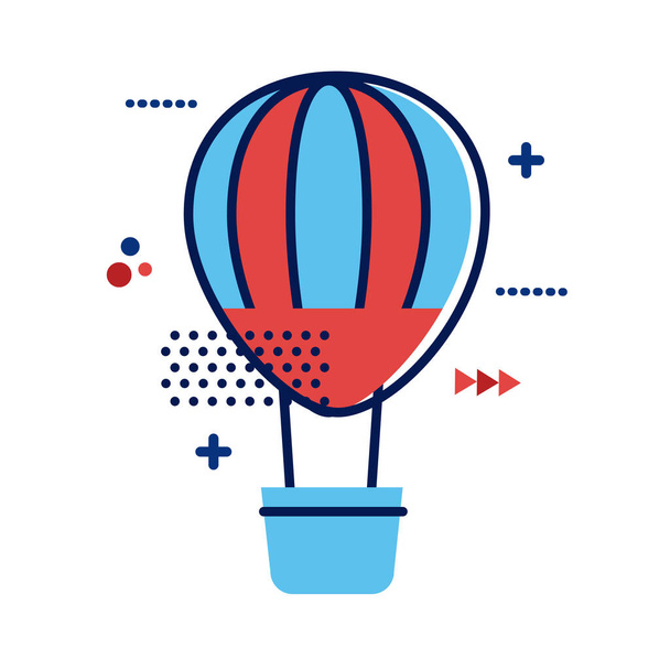 воздушный шар горячего путешествия иконка - Вектор,изображение