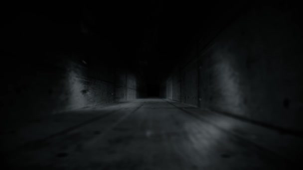 Ein langer Korridor des schwarz-weißen Tunnels - Filmmaterial, Video