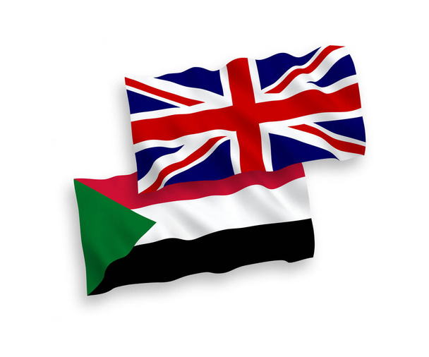 Ison-Britannian ja Sudanin liput valkoisella pohjalla
 - Vektori, kuva