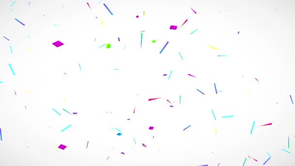 Inertial Bounce And Spin Animation of Celebration Anuncio para los primeros 1000 seguidores con confeti multicolor y letras claras para personas que comienzan un emprendimiento
 - Metraje, vídeo
