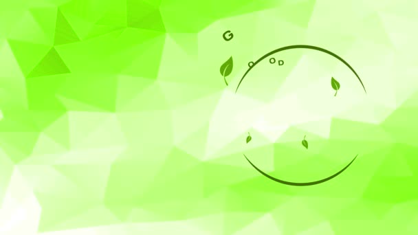 Масштабування легке уповільнення з весняним ефектом Анімація художнього здорового поживного знаку з великого життя Екологічно хороше підприємство з зеленим написанням концептуальної геометричної сцени
 - Кадри, відео
