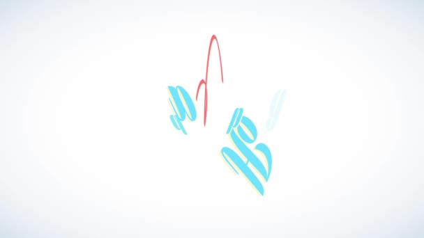 Linear Bounce und Spin Animation Frohe Ostern mit seidenen Schleifen, die moderne kursive Buchstaben umhüllen und typische Feiertags-Überraschungsei formen - Filmmaterial, Video