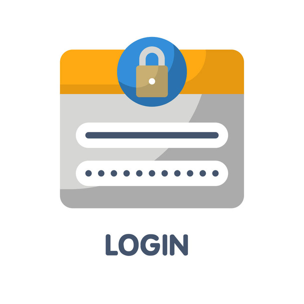 Login password flat style icon design illustration on white background eps.10
 - Вектор,изображение