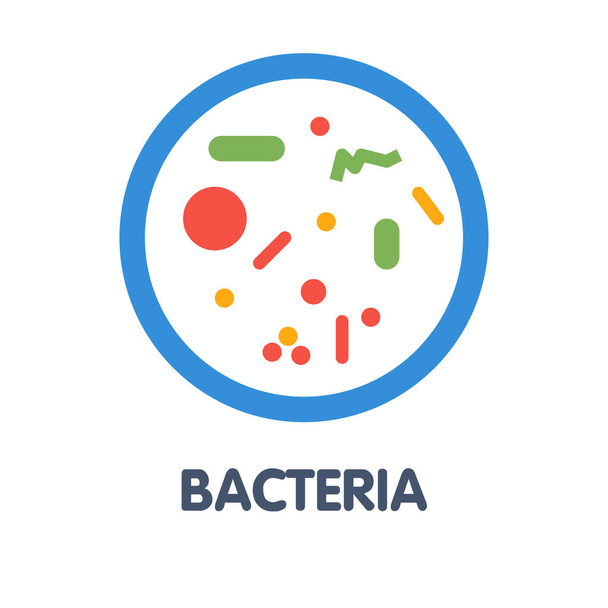 Icon Bakterien flachen Stil Ikone Design Illustration auf weißem Hintergrund eps.10 - Vektor, Bild