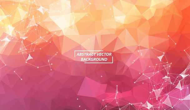 Abstract colorful Geometric Polygonal background molecule and communication. Connected lines with dots. Concept of the science, chemistry, biology, medicine, technology. - Vetor, Imagem