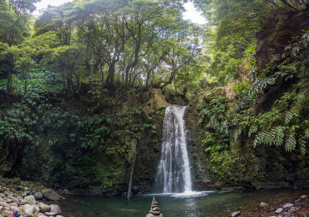 walk and discover the prego salto waterfall on the island of sao miguel, azores, Portugal. - Photo, Image