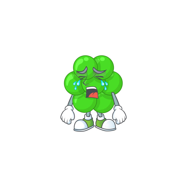 A crying staphylococcus aureus cartoon character drawing concept - Vektor, kép