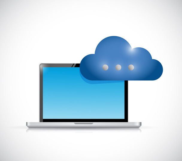 Laptop cloud communication concept illustration - Φωτογραφία, εικόνα