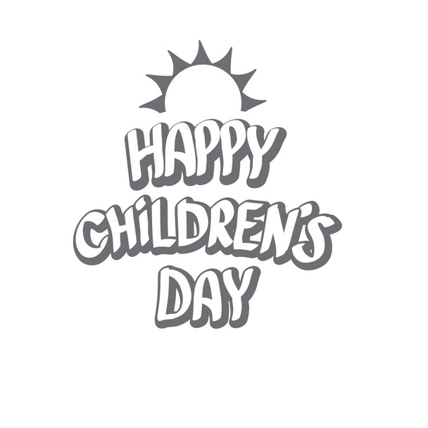 1 june international childrens day icon or label isolated on white background. happy Children day greeting card. kids day poster. Children day banner - Vektör, Görsel