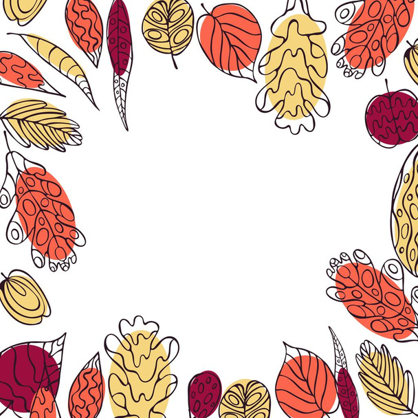 Vector background with autumn leaves. Vector  illustration.  - Vector, Image