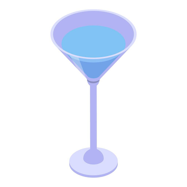 Restaurant blue cocktail icon, isometric style - Vector, Imagen