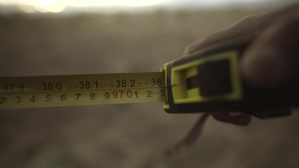 Yellow tape measure, roll of measuring tape. - Footage, Video