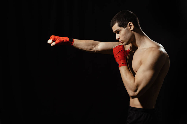 Sportsman boxer fighting. Sport concept. - Fotoğraf, Görsel