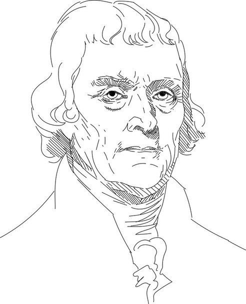  Thomas Jefferson - dritter US-Präsident  - Vektor, Bild