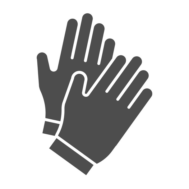 Gloves solid icon. Garden glove vector illustration isolated on white. Work clothing glyph style design, designed for web and app. Eps 10. - Vektor, Bild