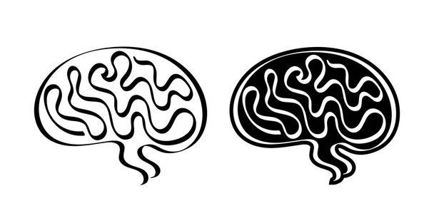 Gehirn-Symbol auf weißem Hintergrund - Vektor, Bild