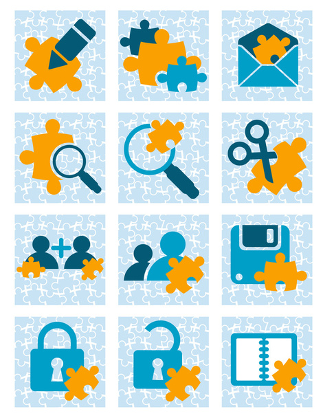 Puzzle icons - Vector, Image