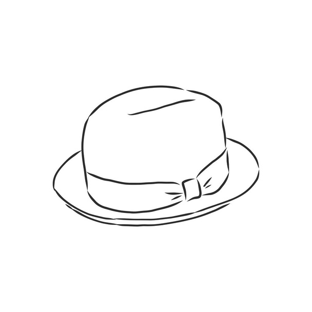 kapelusz wektor ilustracja szkice szablon. kapelusz, szkic wektora - Wektor, obraz